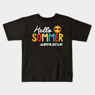 Hello Summer  Last Day Of School Teacher Student Kids T-Shirt
